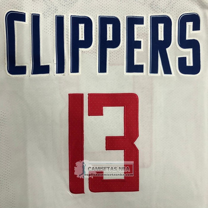 Camiseta Los Angeles Clippers Paul George NO 13 Association 2020-21 Autentico Blanco